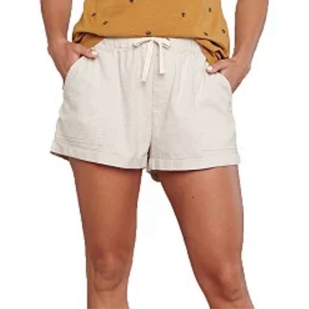 J. Crew Linen Blend Drawstring Pull On Shorts Large Beige/Cream